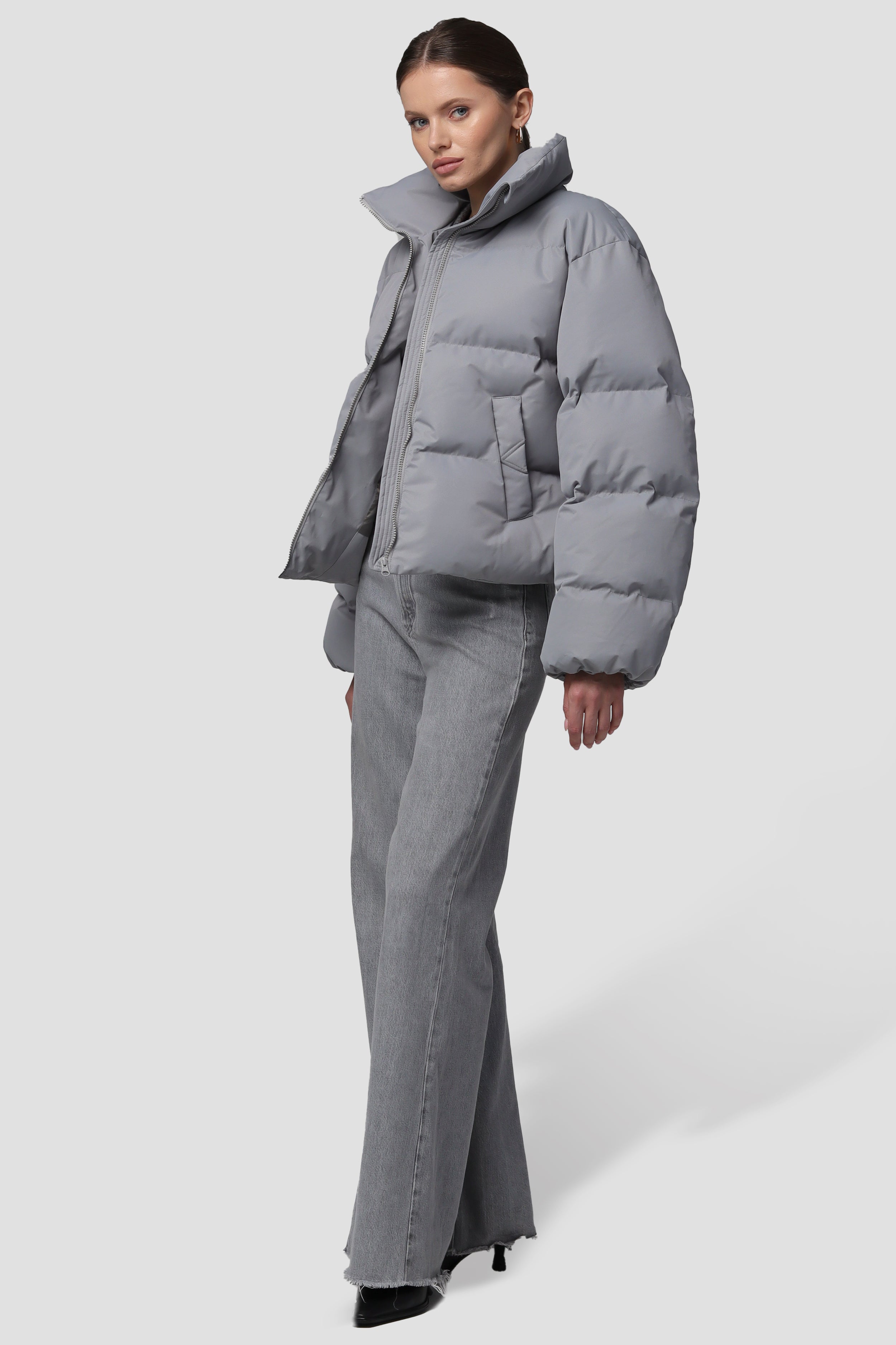 MORITZ puffer jacket in light grey