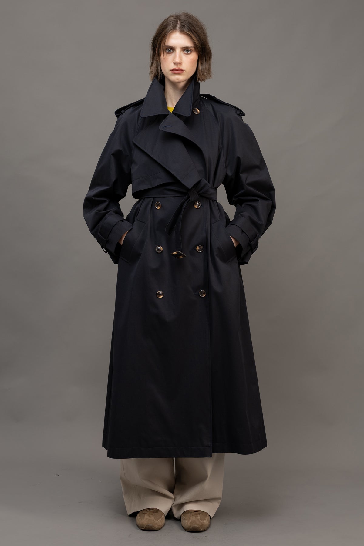 Тренч MILANO MAXI / темний синій