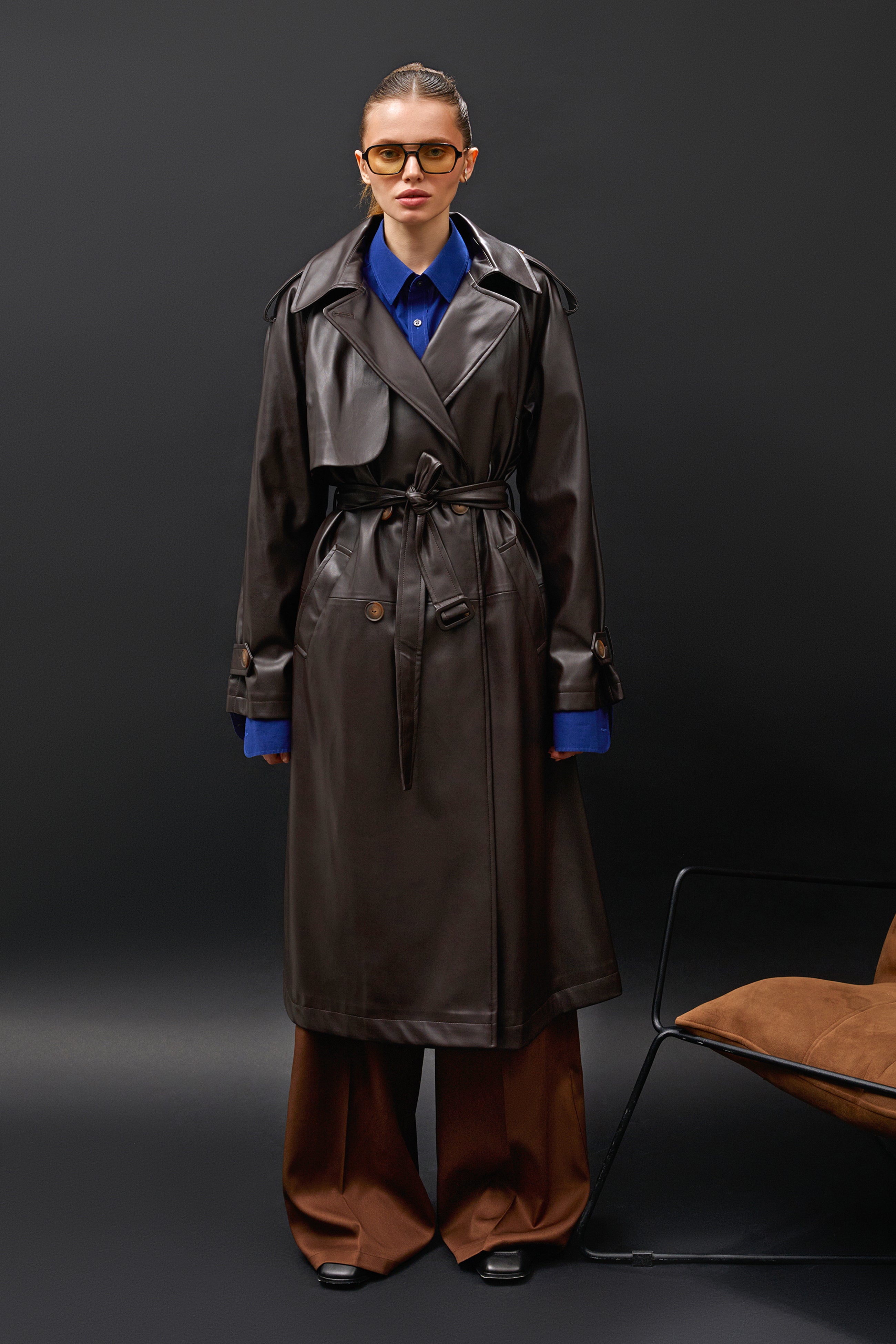 BERLIN trench coat / dark chocolate